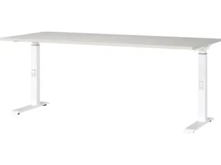 In hoogte verstelbaar bureau,HxBxD 680-910x1800x800mm,blad lichtgrijs - 1