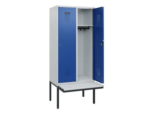 locker met bank,HxBxD 1950x800x815mm,2vak,vak B 400mm,cilinderslot