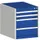 ladekast HxBxD 600x525x650mm 4laden romp RAL7035 front RAL5010