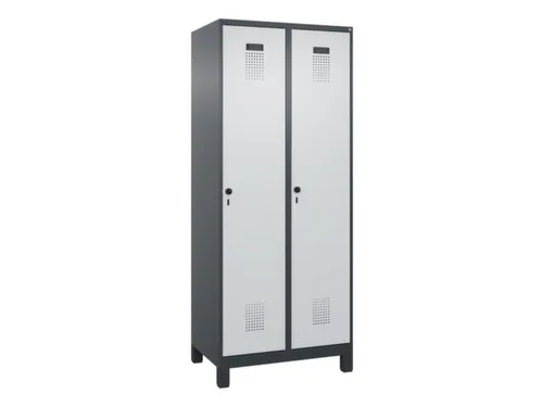 locker,HxBxD 1950x800x500mm,2vak,vak B 400mm,draaigrendel,voeten