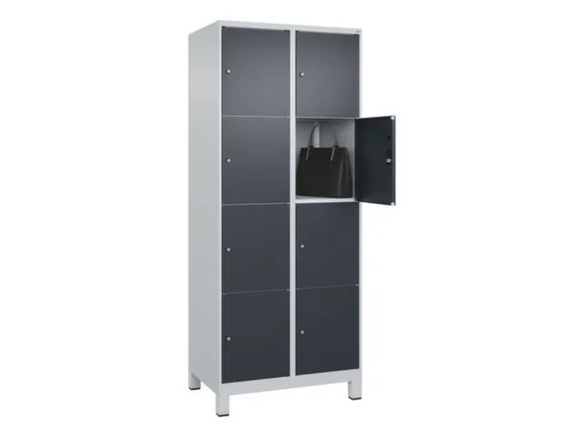 lockerkast,HxBxD 1950x800x500mm,2x4vakken,vak B 400mm,cil.-slot,voeten