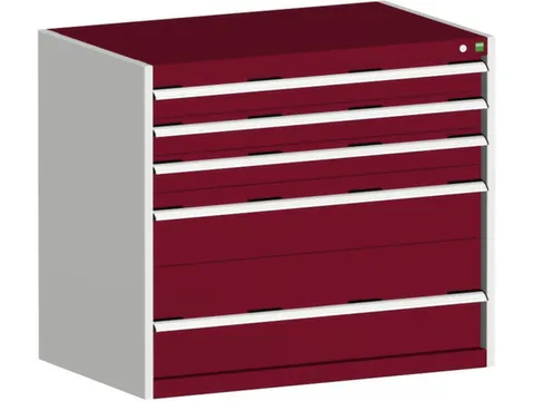 ladekast HxBxD 900x1050x650mm 5 laden romp Ral7035 front Ral3004 staal