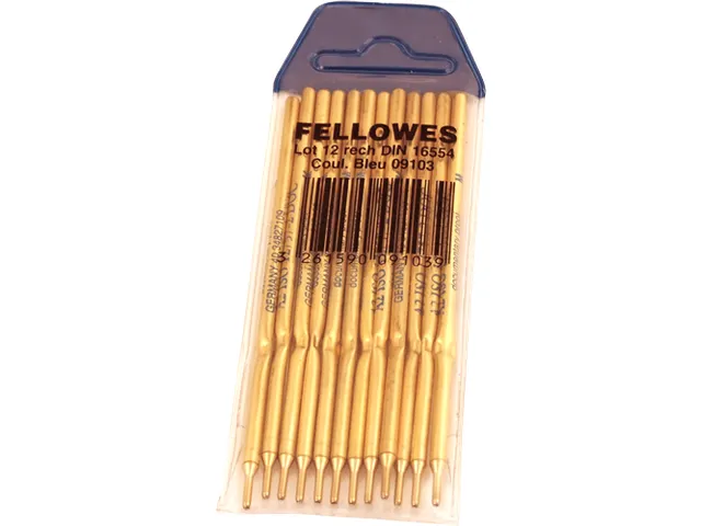 Balpenvulling Fellowes DIN voor baliepen medium blauw 12 stuks