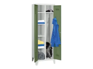 kleding-/wasgoedkast,HxBxD 1850x600x500mm,RAL7035,front RAL6011 - 1