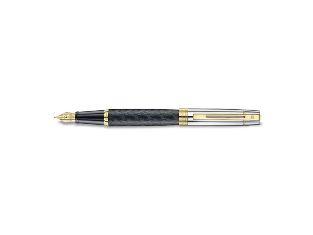 Vulpen Sheaffer 300 E9347 M Engraved matt black shiny chrome cap