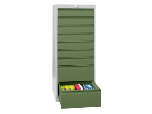 ladekast HxBxD 1000x500x600mm 8laden slot RAL7035 front RAL6011