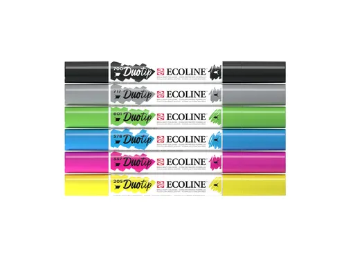 Duotip marker Ecoline basis set 6 kleuren