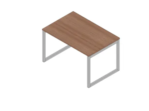 bureau,HxBxD 730x1200x800mm,blad canaletto-hout,sledeframe aluminium