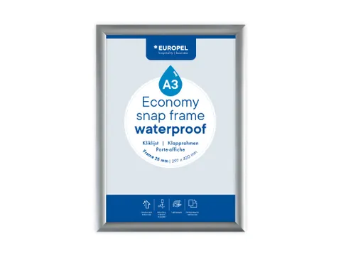 Europel Kliklijst Economy Outdoor A3 Zilver 25 mm