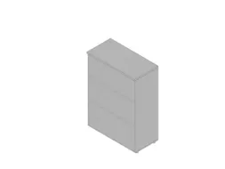 kantoorstelling 1232x900x450mm 3 OH 2xhouten vloer aluminium grijs