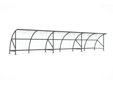 overdekte fietsenstalling,HxBxD 2290x12350x2180mm,wanden acrylglas