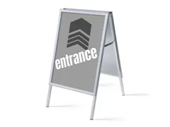 Stoepbord A1 complete set met print "ENTRANCE" Grijs