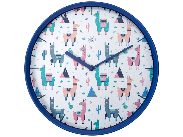 Wandklok nXt Alpalca dia 30cm kunststof blauw
