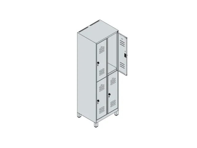 dubbeldekse locker,HxBxD 1950x600x500mm,2x2vak.,vak B 300mm