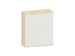 hangmappenkast 1150x1000x430mm 3hangmappenframes esdoorn + Wit - 1