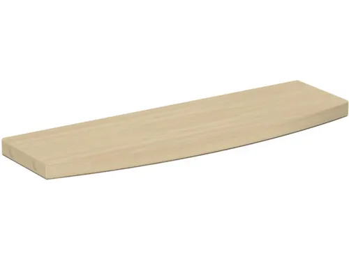 Gebogen tassenplank,v. balie,BxD 500x150mm,hout,esdoorn