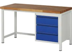werkbank,RAL 7035/RAL 5010,HxBxD 840-1040x1500x700mm,beukblad