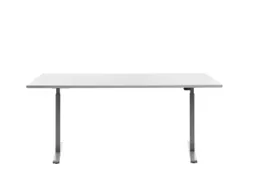 Elektrisch ihv bureau,HxBxD 700-1200x1800x800mm,blad wit,T-voet grijs