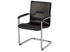 Beklede Stoel Swingframe Verchroomd Zwart Kunstleer Armleuningen