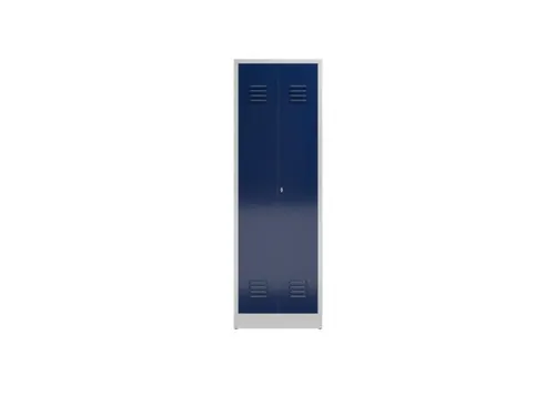 Lockerkast 1800x590x500mm 2 vakken, klinksluiting, RAL5010