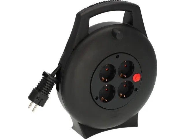 Brennenstuhl Vario Line kabelhaspel 4-voudig stroomhaspel 10m Zwart