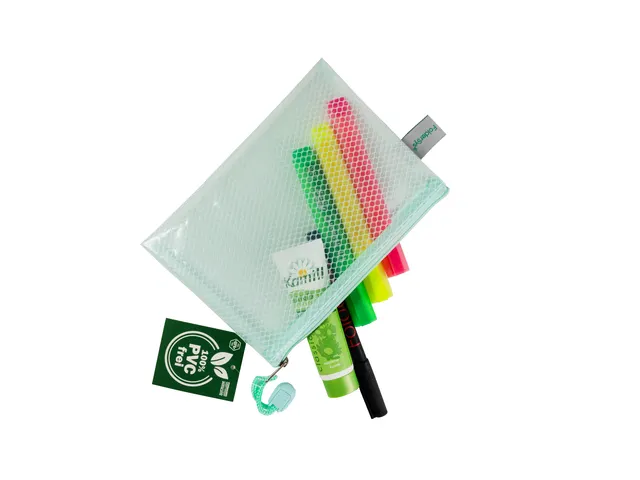 Pochette à fermeture éclair Foldersys EVA A6 sans PVC vert pastel