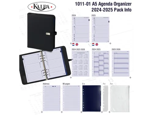 Organizer Kalpa A5 inclusief agenda 2026-2027 7dagen/2pagina's nerf zw