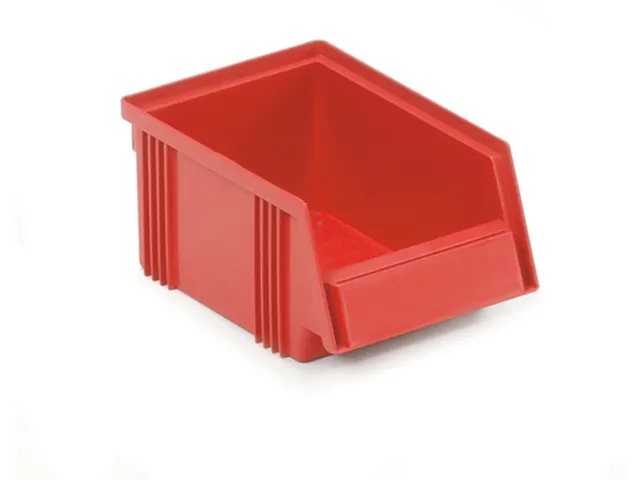 magazijnbak,HxBxD 75x105x165mm,0,6l,PP,rood