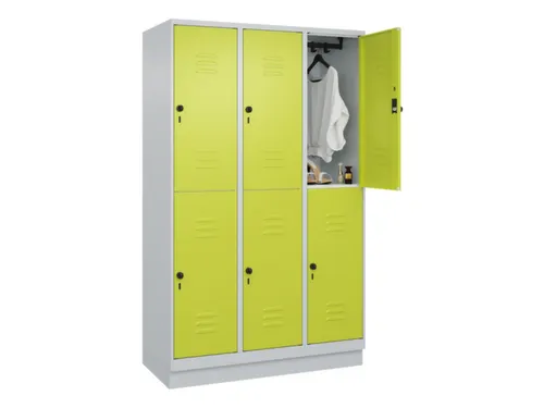 dubbeldekse locker,HxBxD 1950x1200x500mm,3x2vak.,vak B 400mm