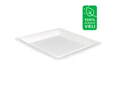 Depa Biodore bord vierkant wit karton 230x230mm 4x100 Stuks