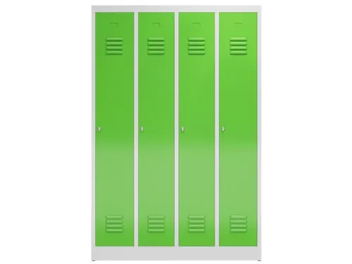 garderobekast 1800x1185x500mm 4vak klink sokkel romp RAL7035 RAL6018