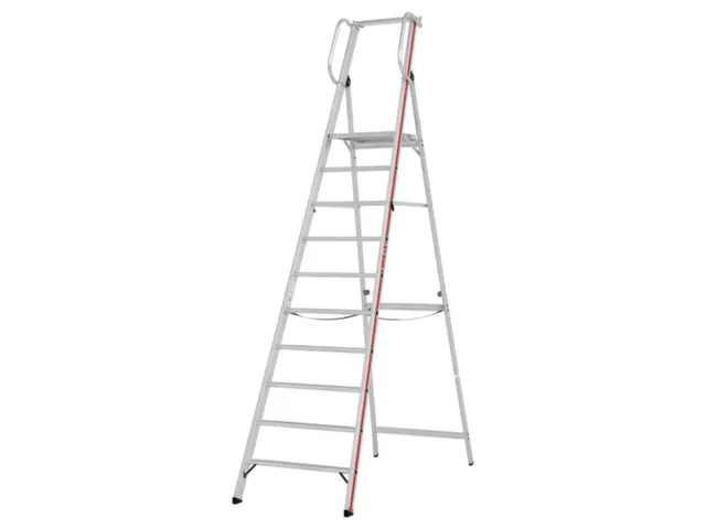 platformladder,bordes HxBxD 2340x440x400mm,10treden,aluminium