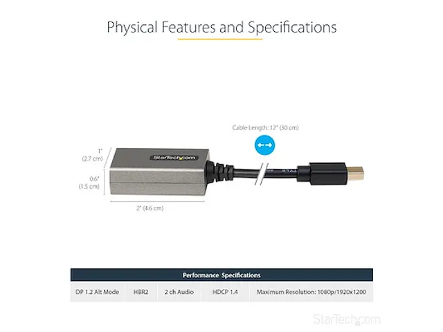 Mini DisplayPort TO HDMI Adapter 1080P