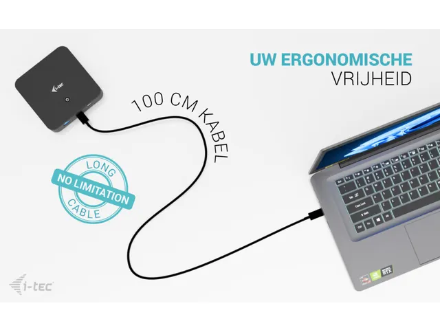 i-tec USB-C DP Dual HDMI Docking Station met Power Delivery 100W