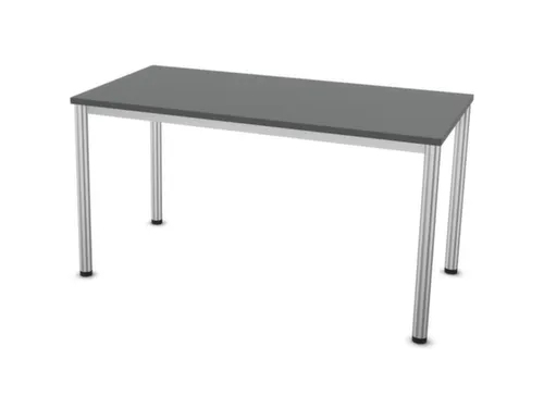 vergadertafel HxBxD 74x140x70cm rechthoekig MS-donkergrijs 4voeten Alu