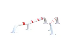 inrijhulp,HxL 280x2800mm,stalen buis,wit/rood,v. vastschroeven