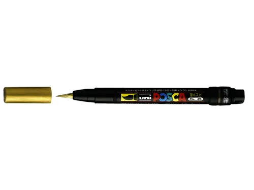 Brushverfstift Posca PCF350 Penseelpunt 1-10mm Goud
