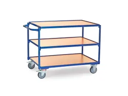 Tafelwagen 2954 300kg 1000x700mm 3 etages hout rubber wielen