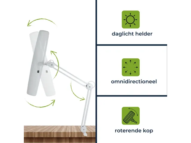 Verstelbare bureaulamp Led 3x14W Wit