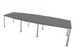 vergadertafel,HxBxD 740x3200x1400mm,vatvormig,MS-donkergrijs