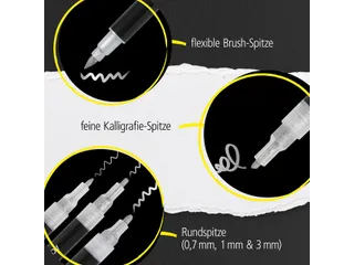 Acrylmarker Online lettering 5 breedtes zilver - 7