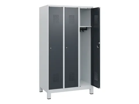 schoollocker,HxBxD 1630x900x500mm,3vak,vak B 300mm,cil.-slot,voeten