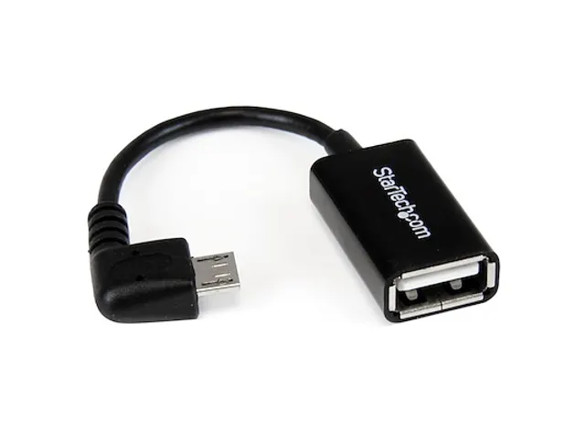 12 cm rechtshoekige micro-USB-naar-USB-OTG-hostadapter M/F