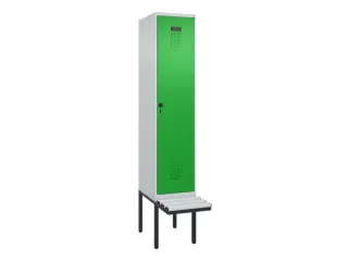 locker met bank,voor scheiding van kleding,HxBxD 2120x400x815mm,1vak - 2