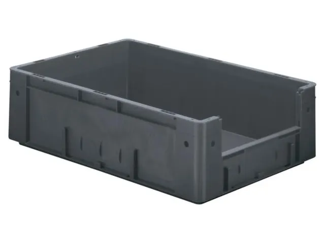 Euronorm Stapelkrat Grijs 175x600x400mm 31l Gesloten Grijpopening