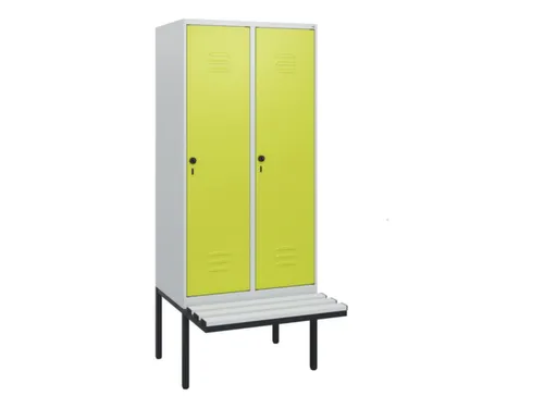 locker met bank,HxBxD 1950x800x815mm,2vak,vak B 400mm,draaigrendel