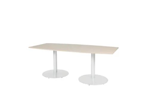 Linesto Vergadertafel Vaste Hoogte 200x100 Ton Robson Eiken 25mm Wit