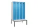 locker met bank,voor scheiding van kleding,HxBxD 2120x1200x815mm,4vak