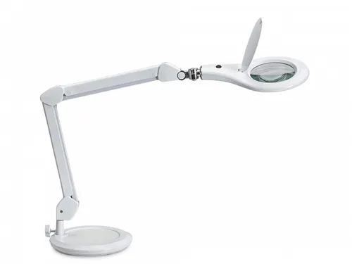 Loeplamp LED MAULmakro Wit met voet