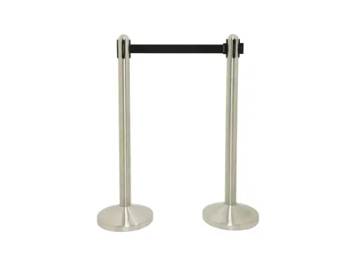 Afzetpaal Securit RVS met rolband 210cm zwart